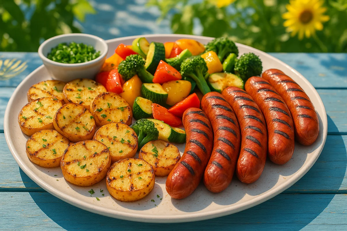 Grill (kartofler, grønt, pølser)